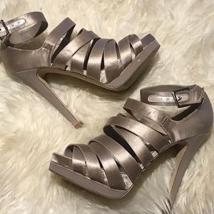 Aldo nude satin heels size 38 (fit like size 8)